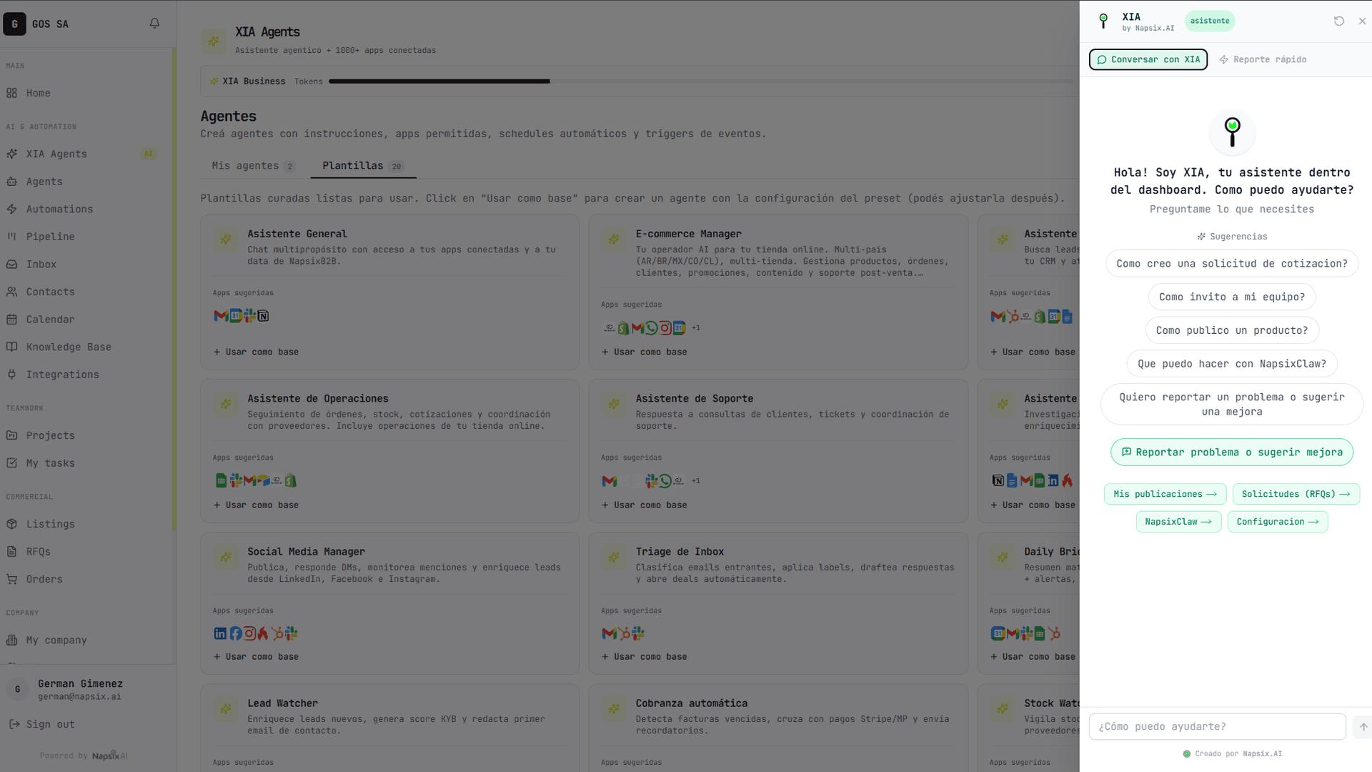 Configuración del preset E-commerce Manager con apps conectadas